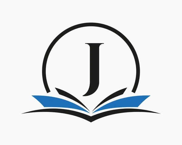 Літера Освіта Логотип Книга Концепція Навчання Вивіска Кар Єри Університет — стоковий вектор