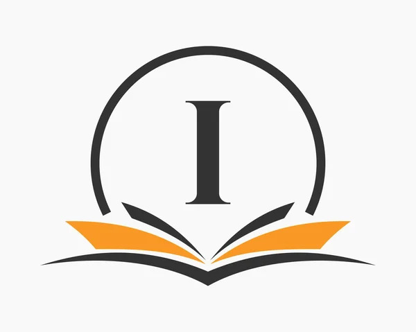 Letter Education Logo Book Konzept Ausbildung Karriereschild Universität Akademie Graduierung — Stockvektor