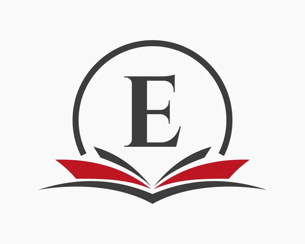 Buchstabe Bildung Logo Book Konzept Ausbildung Karriereschild Universität Akademie Graduierung — Stockvektor