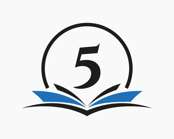 Buchstabe Education Logo Book Konzept Ausbildung Karriereschild Universität Akademie Graduierung — Stockvektor
