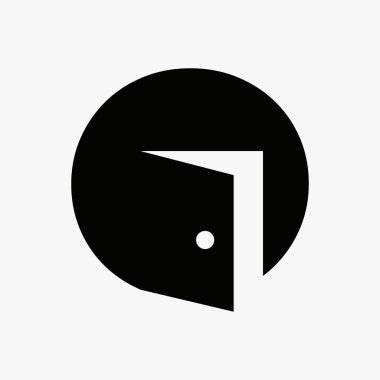 Letter O Door Logo Design Combined With Minimal Open Door Icon Vector Template