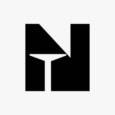 Letter N Door Logo Design Combined With Minimal Open Door Icon Vector Template