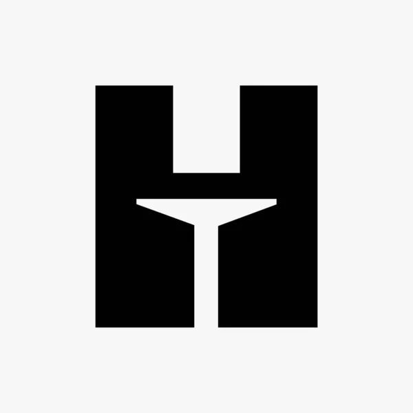 Letter Door Logo Design Combined Minimal Open Door Icon Vector — ストックベクタ