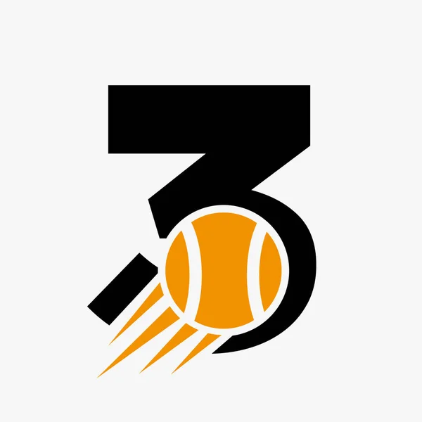 Letter Tennis Logo Concept Moving Tennis Ball Icon Tennis Sports — Stock Vector