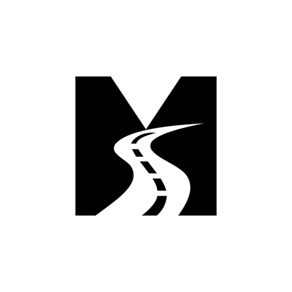 Seyahat Ulaşım Şareti Şablonu Için Harfi Yol Logosu — Stok Vektör