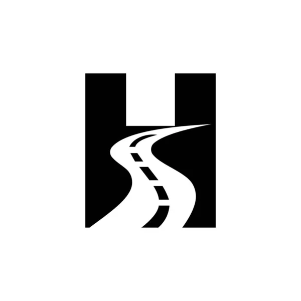 Initial Letter Road Logo Travel Transportation Sign Vector Template — Stock Vector