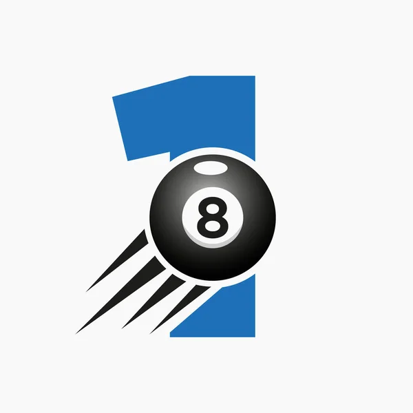 Letter Billiards Pool Logo Design Billiard Room Ball Pool Club — 스톡 벡터