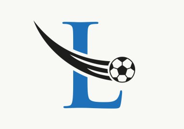L harfi futbol futbol logosu. Futbol Kulübü Futbol Takımı Simgesi Simgesi Simgesi
