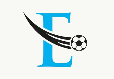 E harfi futbol futbol logosu. Futbol Kulübü Futbol Takımı Simgesi Simgesi Simgesi