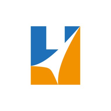 H Harfi Logo Tasarımı, Minimalist H Harfi Monogram Temel Vektör Şablonu