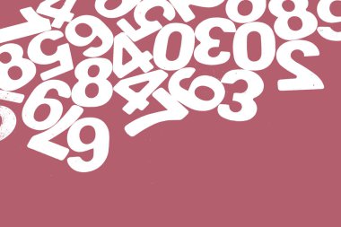 Rakamların geçmişi. Sıfırdan dokuza kadar. Mali veri kavramı. Matematik. Sayılarla kusursuz desen. finansal kriz konsepti. İş başarısı