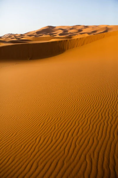 Vackra Sanddyner Saharaöknen Marocko Landskap Afrika Öknen — Stockfoto