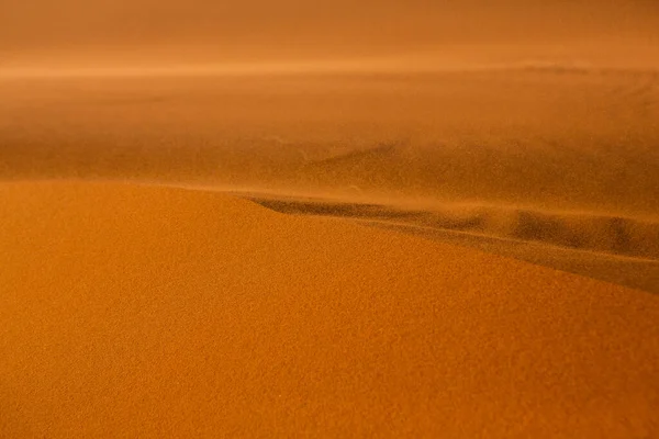 摩洛哥撒哈拉沙漠上美丽的沙丘 沙漠中的非洲景观 — 图库照片