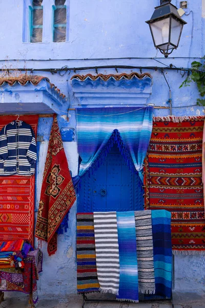 Rua Azul Casas Chefchaouen Marrocos Bela Rua Medieval Colorido Cor — Fotografia de Stock
