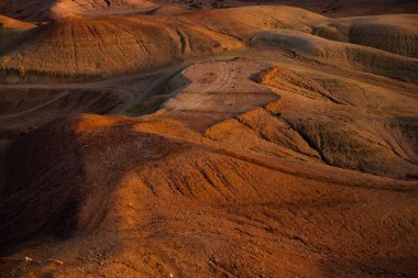 Fas 'tan Kasbah Ait Ben Haddou. Sahra Çölü 'nden kaleler ve geleneksel kil evler. 