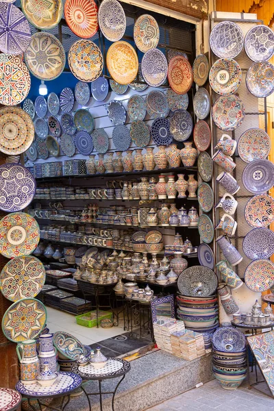 Mercado Local Marroquí Las Calles Con Especias Frutos Secos Pescado — Foto de Stock