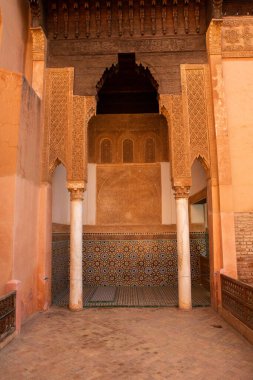 Fas, Afrika 'da geleneksel renkli küçük cadde