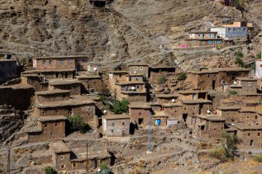 Fas, Afrika 'da geleneksel renkli küçük cadde