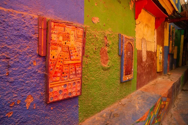 Rua Pequena Cor Tradicional Marrocos África — Fotografia de Stock