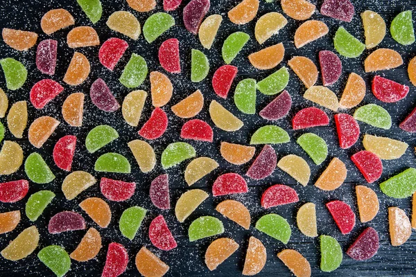 Marmolada Deserowa Postaci Plastrów Cytryny Pomarańczy Słodycz Galaretkowych Cukierków — Zdjęcie stockowe