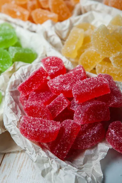 Mermelada Postre Forma Rodajas Limón Naranja Dulzura Del Caramelo Jalea —  Fotos de Stock