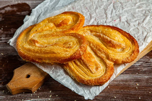 Palmier Печенье Печенье Называется Пальмовые Листья Уши Слона Французские Сердца — стоковое фото