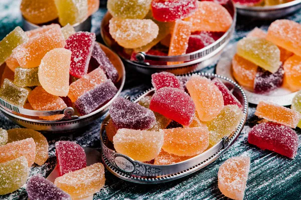 Marmelada Sobremesa Forma Limão Fatias Laranja Doçura Dos Doces Geleia — Fotografia de Stock