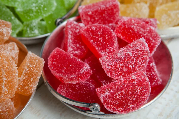 Mermelada Postre Forma Rodajas Limón Naranja Dulzura Del Caramelo Jalea —  Fotos de Stock