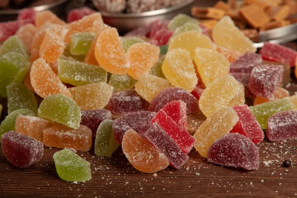 Colored Many Marmalade Sweets Jelly Candies — Stock Photo, Image