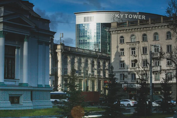 Chisinau Építészete Utcái Nagy István Sugárútja Chisinauban Moldovában — Stock Fotó