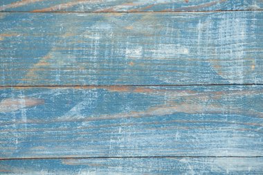 Düğümlü ve tırnak delikli klasik mavi ahşap arka plan dokusu. Eski boyalı ahşap duvar. Mavi soyut arkaplan.