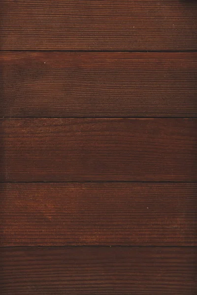 古色古香的褐色木材背景纹理与结和钉子孔 旧的漆木墙 棕色的背景 老式木制深色水平板材 具有复制空间的前视图 — 图库照片