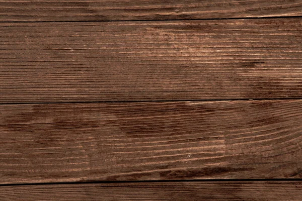 Düğümlü ve tırnak delikli klasik kahverengi ahşap arka plan dokusu. Eski boyalı ahşap duvar. Kahverengi soyut arka plan. Klasik, koyu renk, yatay tahtalar. Kopyalama alanı ile ön görünüm.