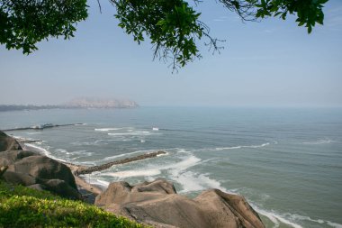 The Pacific Ocean warms the shores of Lima, the capital of Peru. Beautiful urban nature in latin America.