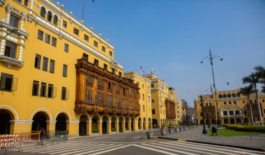 Beautiful colonial buildings and streets in the Peruvian capital, Lima