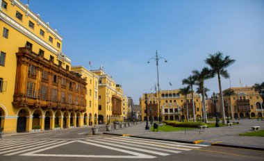 Beautiful colonial buildings and streets in the Peruvian capital, Lima