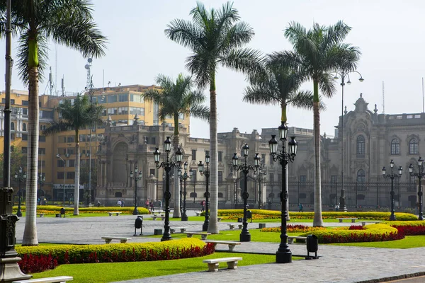 Beautiful Colonial Buildings Streets Peruvian Capital Lima — Foto Stock