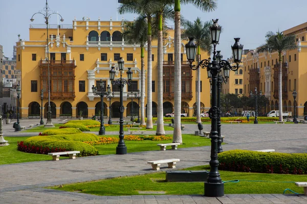 Beautiful Colonial Buildings Streets Peruvian Capital Lima — Foto de Stock