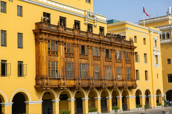 Hermosos Edificios Coloniales Calles Capital Peruana Lima — Foto de Stock