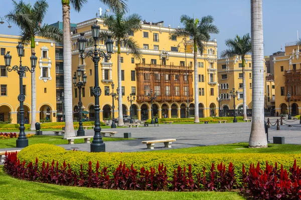 Beautiful Colonial Buildings Streets Peruvian Capital Lima — Foto de Stock