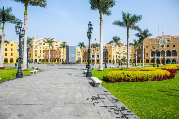 Hermosos Edificios Coloniales Calles Capital Peruana Lima — Foto de Stock