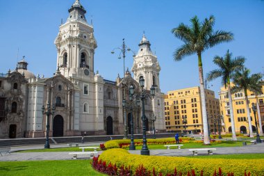 Beautiful colonial buildings and streets in the Peruvian capital, LimaEditorial photo.