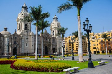 Peru 'nun başkenti Lima' daki güzel koloni binaları ve sokakları.