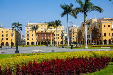 Peru 'nun başkenti Lima' daki güzel koloni binaları ve sokakları.