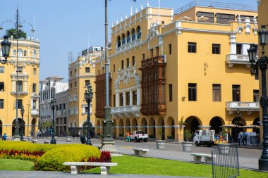 Beautiful colonial buildings and streets in the Peruvian capital, Lima