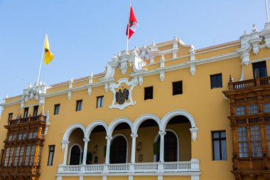 Peru 'nun başkenti Lima' daki güzel koloni binaları ve sokakları.