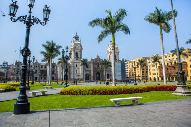 Beautiful colonial buildings and streets in the Peruvian capital, Lima