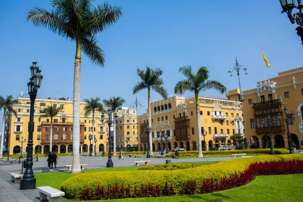 Beautiful Colonial Buildings Streets Peruvian Capital Limaeditorial Photo — Foto de Stock