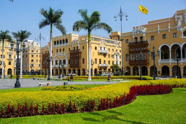 Beautiful Colonial Buildings Streets Peruvian Capital Lima — Foto de Stock