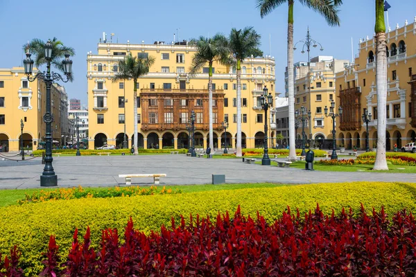 Beautiful Colonial Buildings Streets Peruvian Capital Lima — Foto de Stock